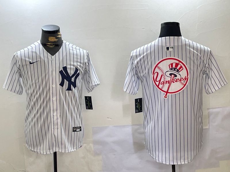 Men New York Yankees Blank White stripe Game 2024 Nike MLB Jersey style 10275->new york yankees->MLB Jersey